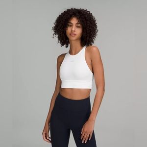 Lululemon Energy Bra High-Neck Longline 
Medium Support B–D Cups in White/Silver